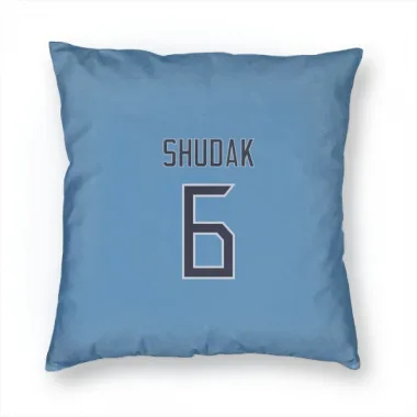 Light Blue Tennessee Titans Caleb Shudak   Pillow Cover (18 X 18)